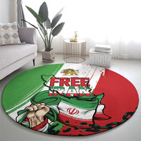 Free Iran Lion and Sun Round Carpet Persian Freedom Protest