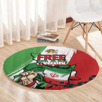 Free Iran Lion and Sun Round Carpet Persian Freedom Protest