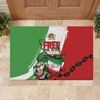 Free Iran Lion and Sun Rubber Doormat Persian Freedom Protest