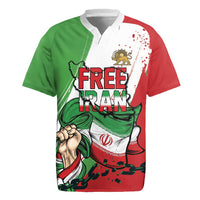 Free Iran Lion and Sun Personalized Rugby Jersey Persian Freedom Protest