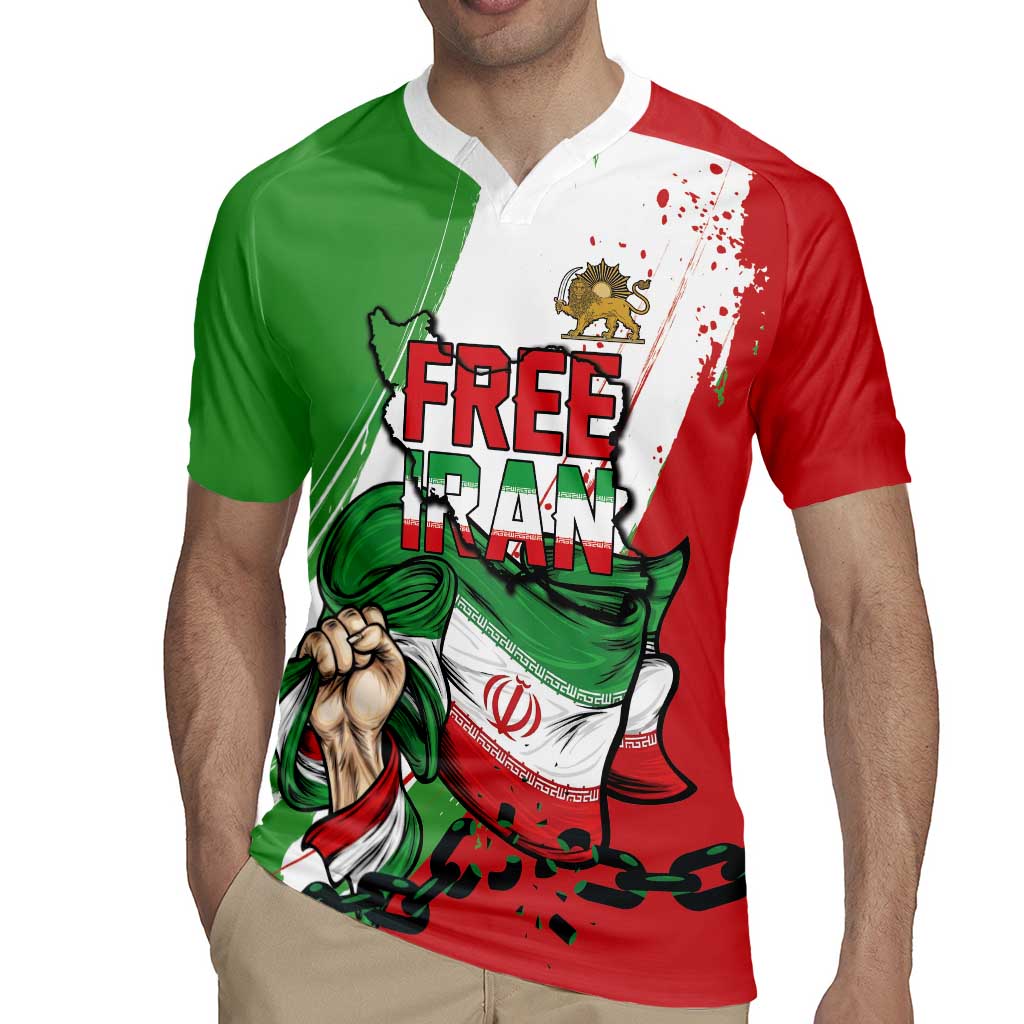 Free Iran Lion and Sun Personalized Rugby Jersey Persian Freedom Protest