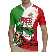 Free Iran Lion and Sun Personalized Rugby Jersey Persian Freedom Protest