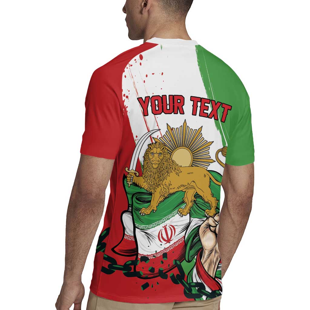 Free Iran Lion and Sun Personalized Rugby Jersey Persian Freedom Protest