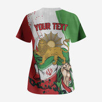 Free Iran Lion and Sun Personalized Scrub Top Persian Freedom Protest