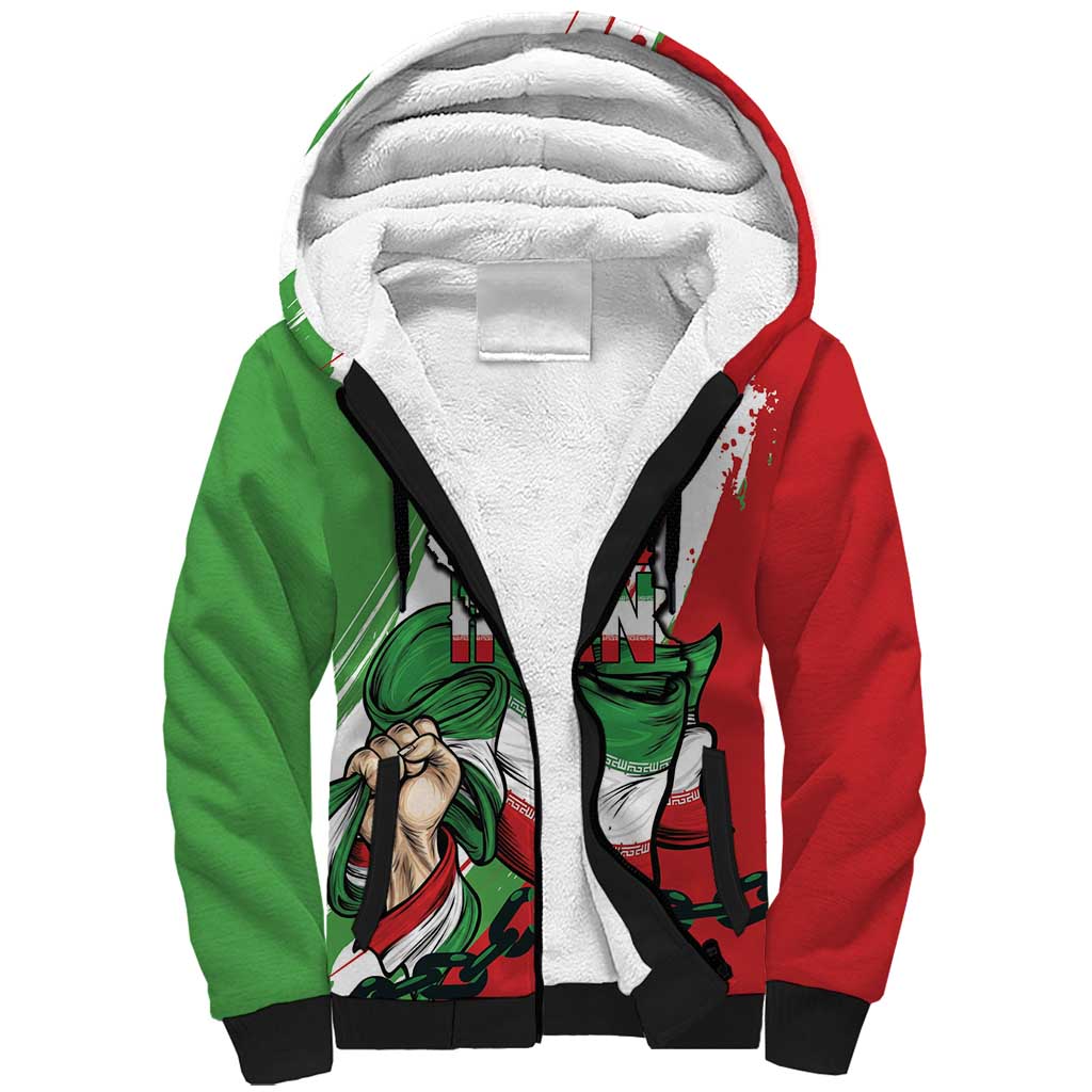 Free Iran Lion and Sun Personalized Sherpa Hoodie Persian Freedom Protest