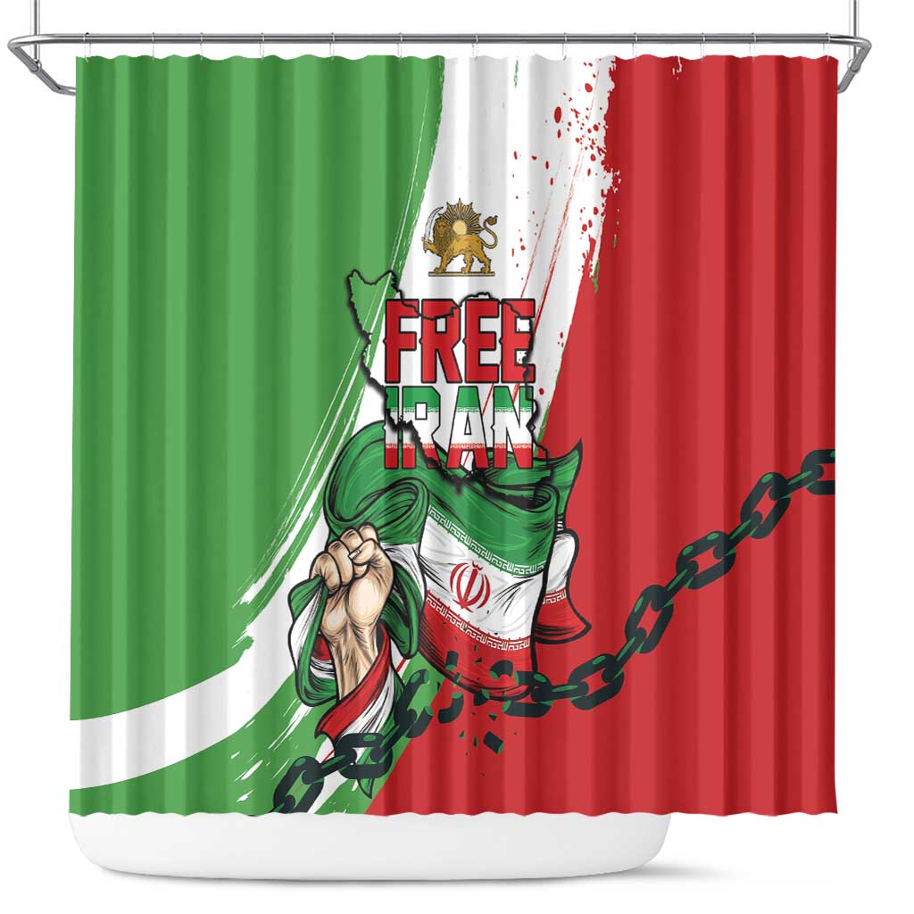 Free Iran Lion and Sun Shower Curtain Persian Freedom Protest