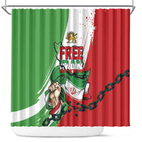 Free Iran Lion and Sun Shower Curtain Persian Freedom Protest