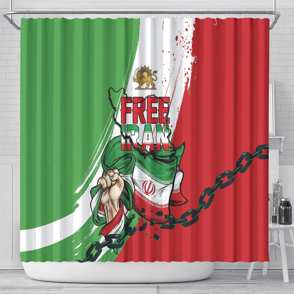 Free Iran Lion and Sun Shower Curtain Persian Freedom Protest