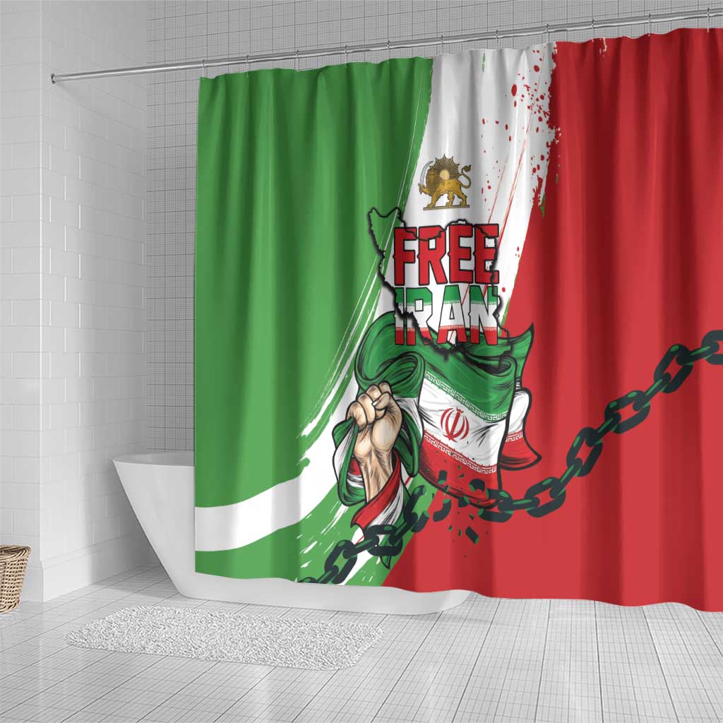 Free Iran Lion and Sun Shower Curtain Persian Freedom Protest