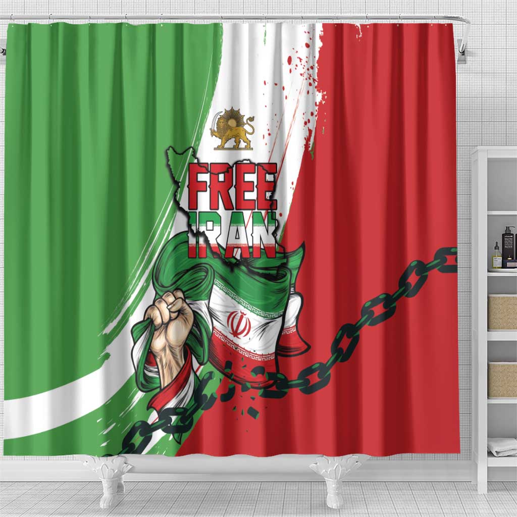 Free Iran Lion and Sun Shower Curtain Persian Freedom Protest