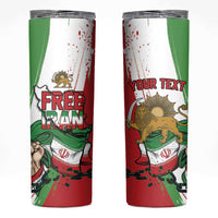Free Iran Lion and Sun Personalized Skinny Tumbler Persian Freedom Protest