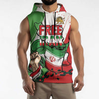 Free Iran Lion and Sun Personalized Sleeveless Hoodie Persian Freedom Protest