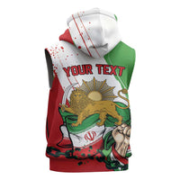 Free Iran Lion and Sun Personalized Sleeveless Zip Hoodie Persian Freedom Protest