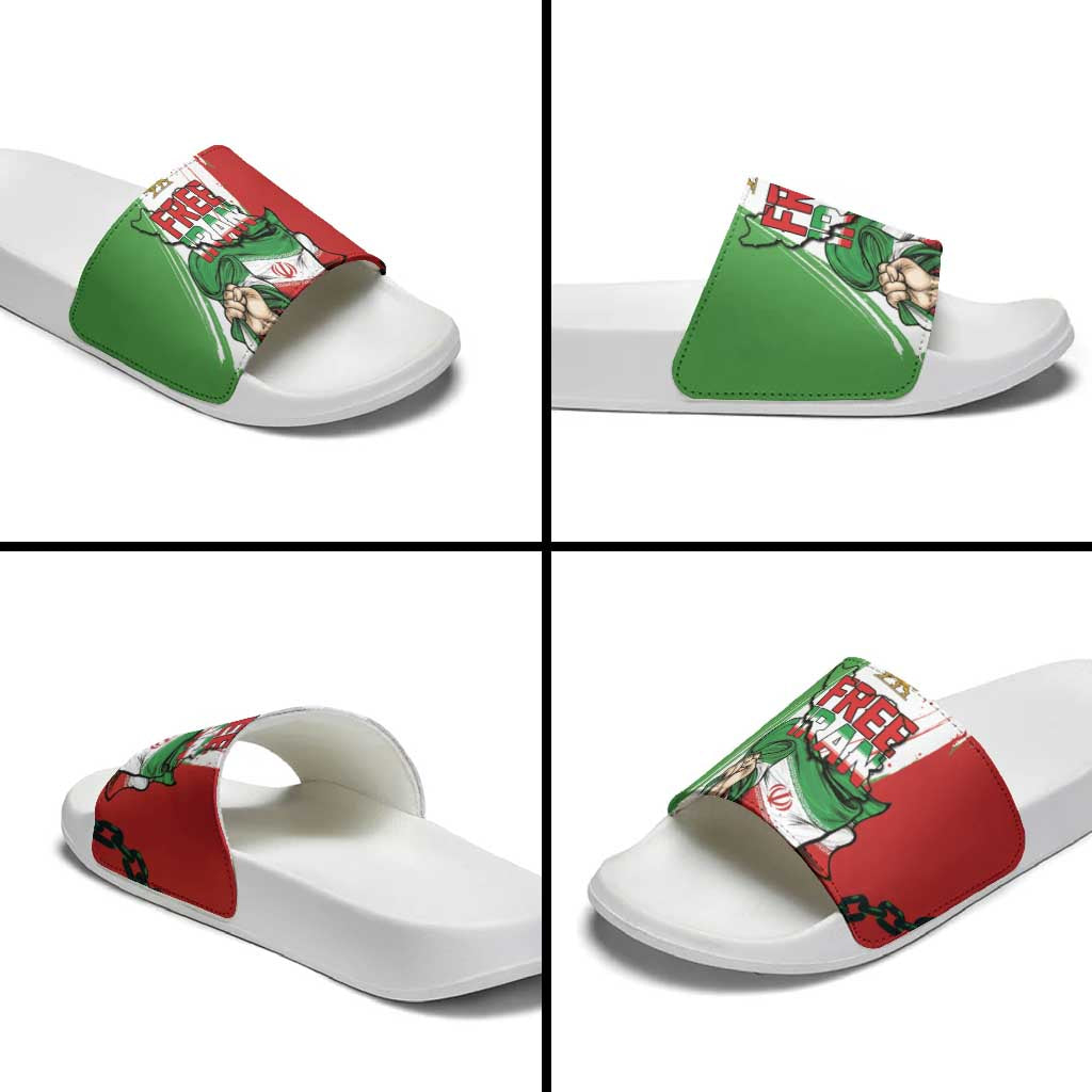 Free Iran Lion and Sun Slide Sandals Persian Freedom Protest