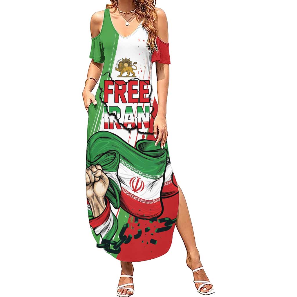 Free Iran Lion and Sun Personalized Summer Maxi Dress Persian Freedom Protest