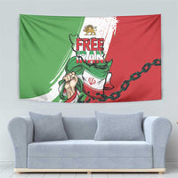 Free Iran Lion and Sun Tapestry Persian Freedom Protest