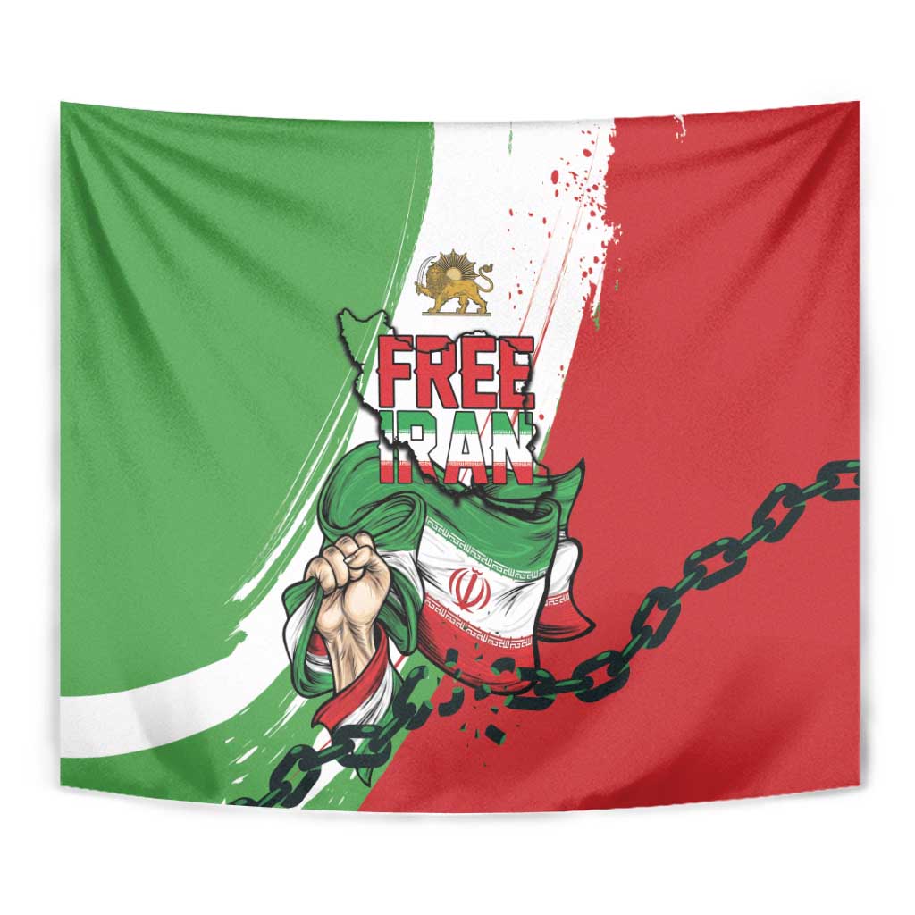 Free Iran Lion and Sun Tapestry Persian Freedom Protest