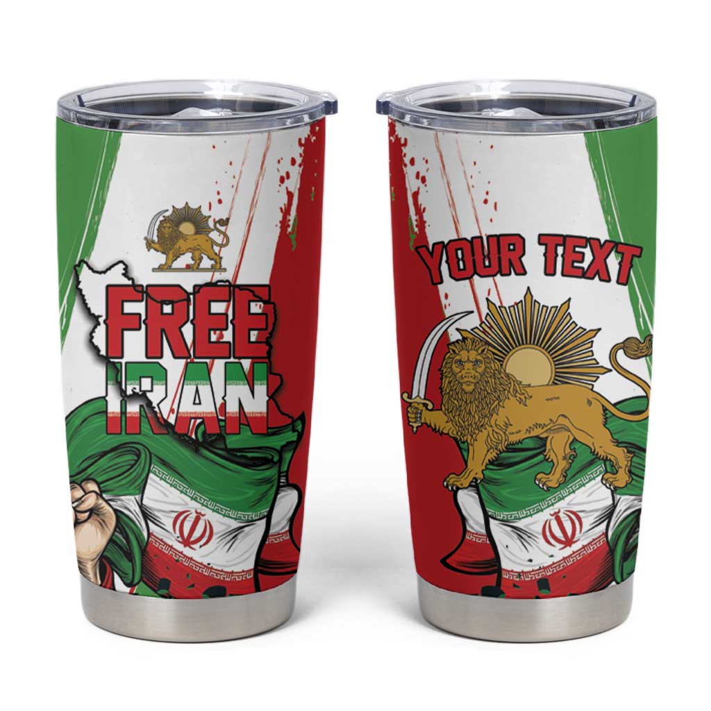 Free Iran Lion and Sun Personalized Tumbler Cup Persian Freedom Protest