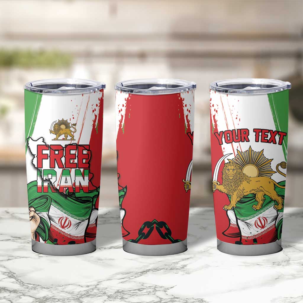 Free Iran Lion and Sun Personalized Tumbler Cup Persian Freedom Protest