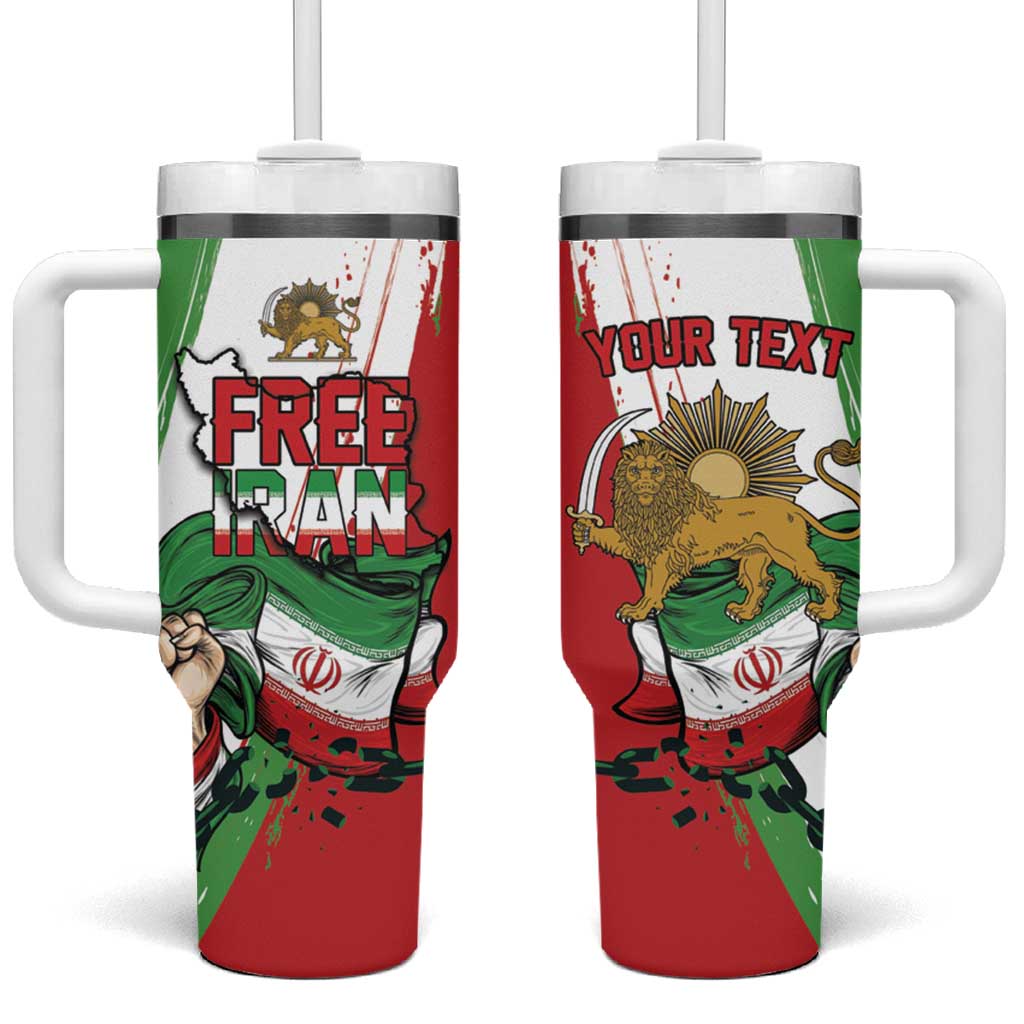 Free Iran Lion and Sun Personalized Tumbler With Handle Persian Freedom Protest