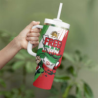 Free Iran Lion and Sun Personalized Tumbler With Handle Persian Freedom Protest