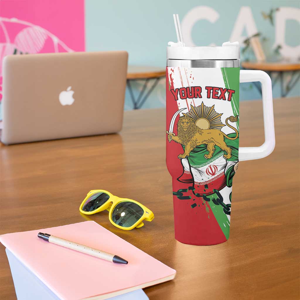 Free Iran Lion and Sun Personalized Tumbler With Handle Persian Freedom Protest