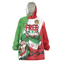 Free Iran Lion and Sun Personalized Wearable Blanket Hoodie Persian Freedom Protest