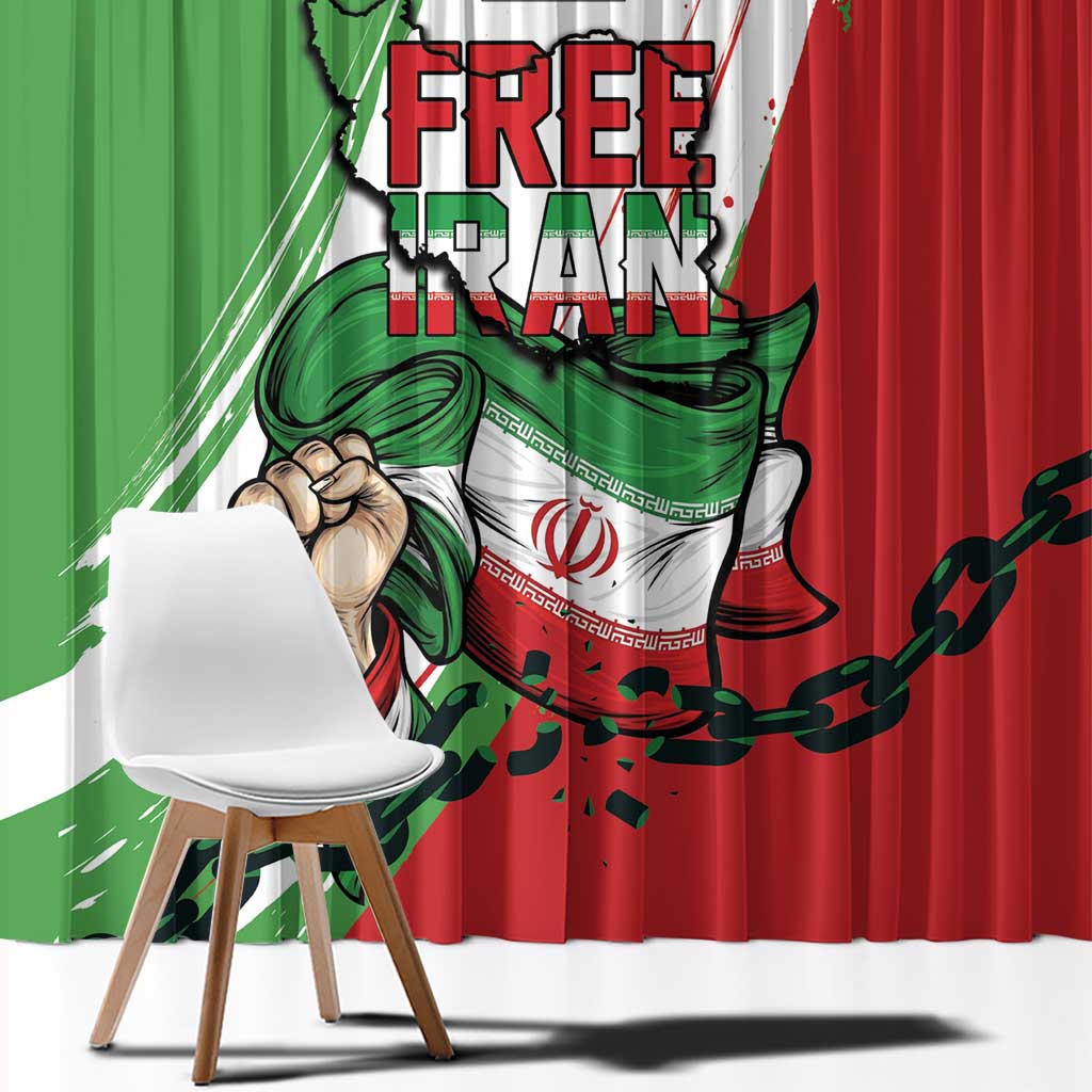 Free Iran Lion and Sun Window Curtain Persian Freedom Protest