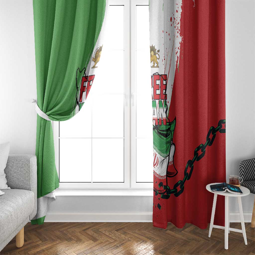 Free Iran Lion and Sun Window Curtain Persian Freedom Protest
