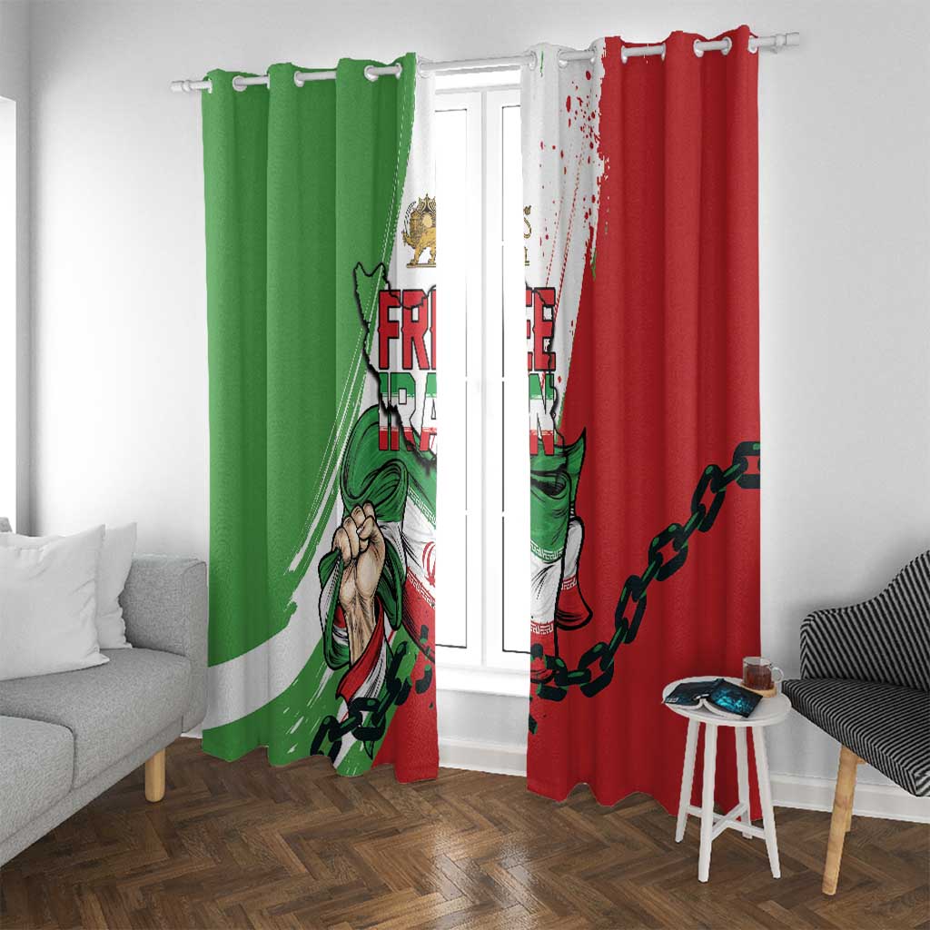 Free Iran Lion and Sun Window Curtain Persian Freedom Protest