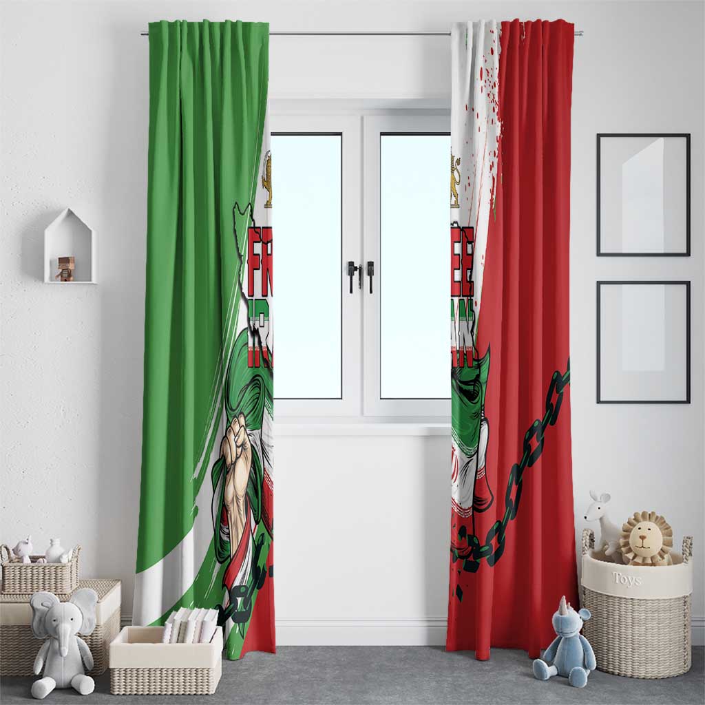 Free Iran Lion and Sun Window Curtain Persian Freedom Protest