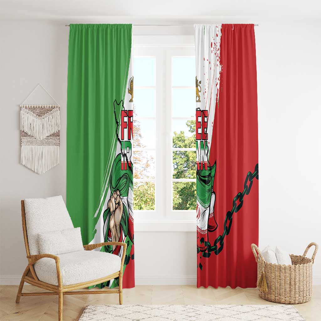 Free Iran Lion and Sun Window Curtain Persian Freedom Protest