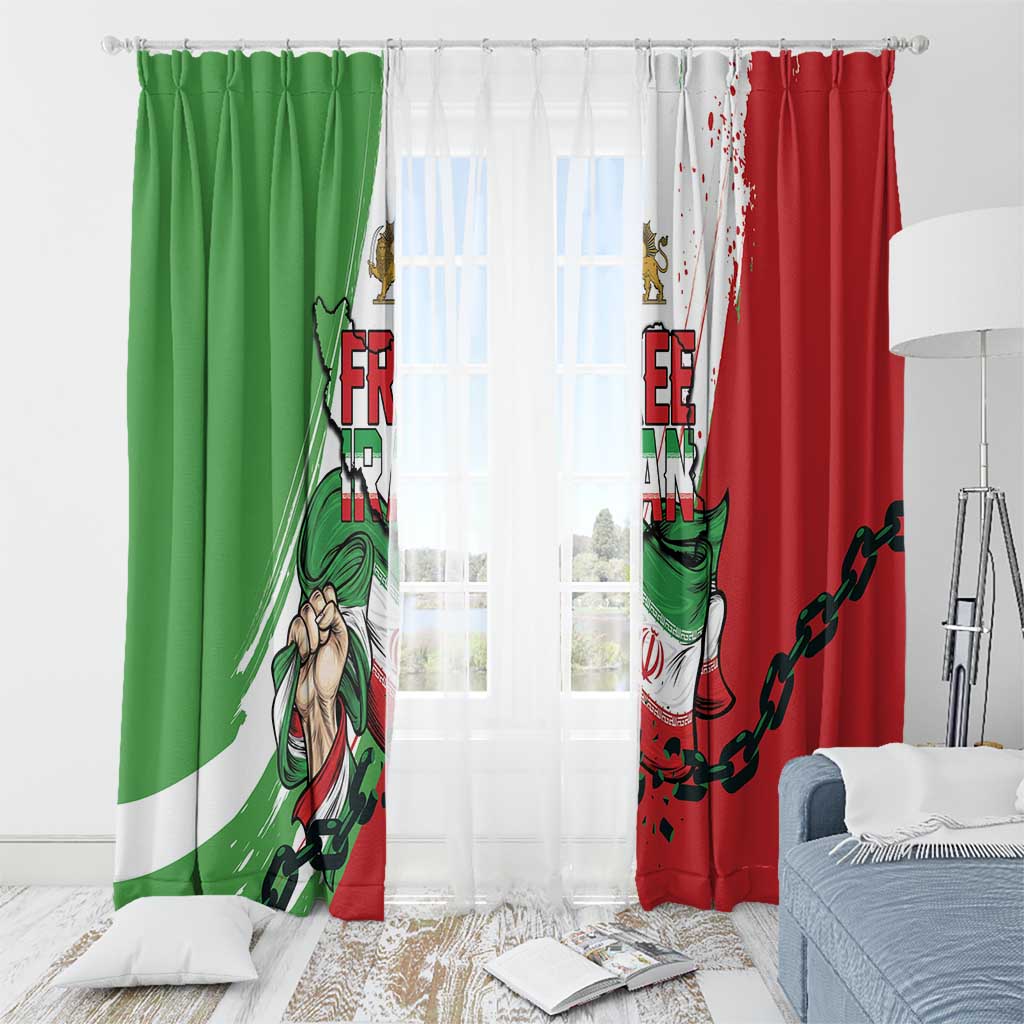 Free Iran Lion and Sun Window Curtain Persian Freedom Protest