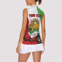 Free Iran Lion and Sun Personalized Women Sleeveless Polo Shirt Persian Freedom Protest