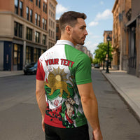 Free Iran Lion and Sun Personalized Zipper Polo Shirt Persian Freedom Protest