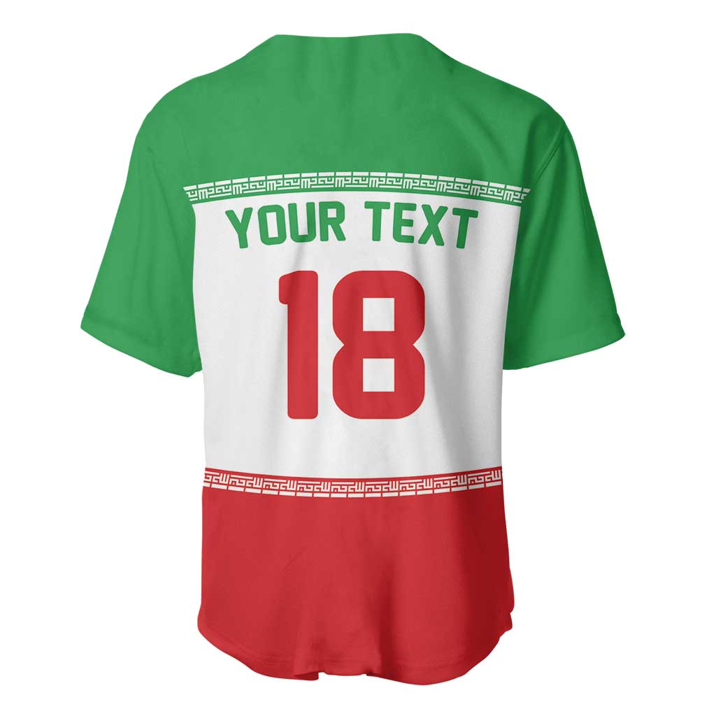 Iran Flag Custom Baseball Jersey Persian Pride National Colors