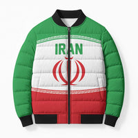 Iran Flag Custom Bomber Puffer Jacket Persian Pride National Colors