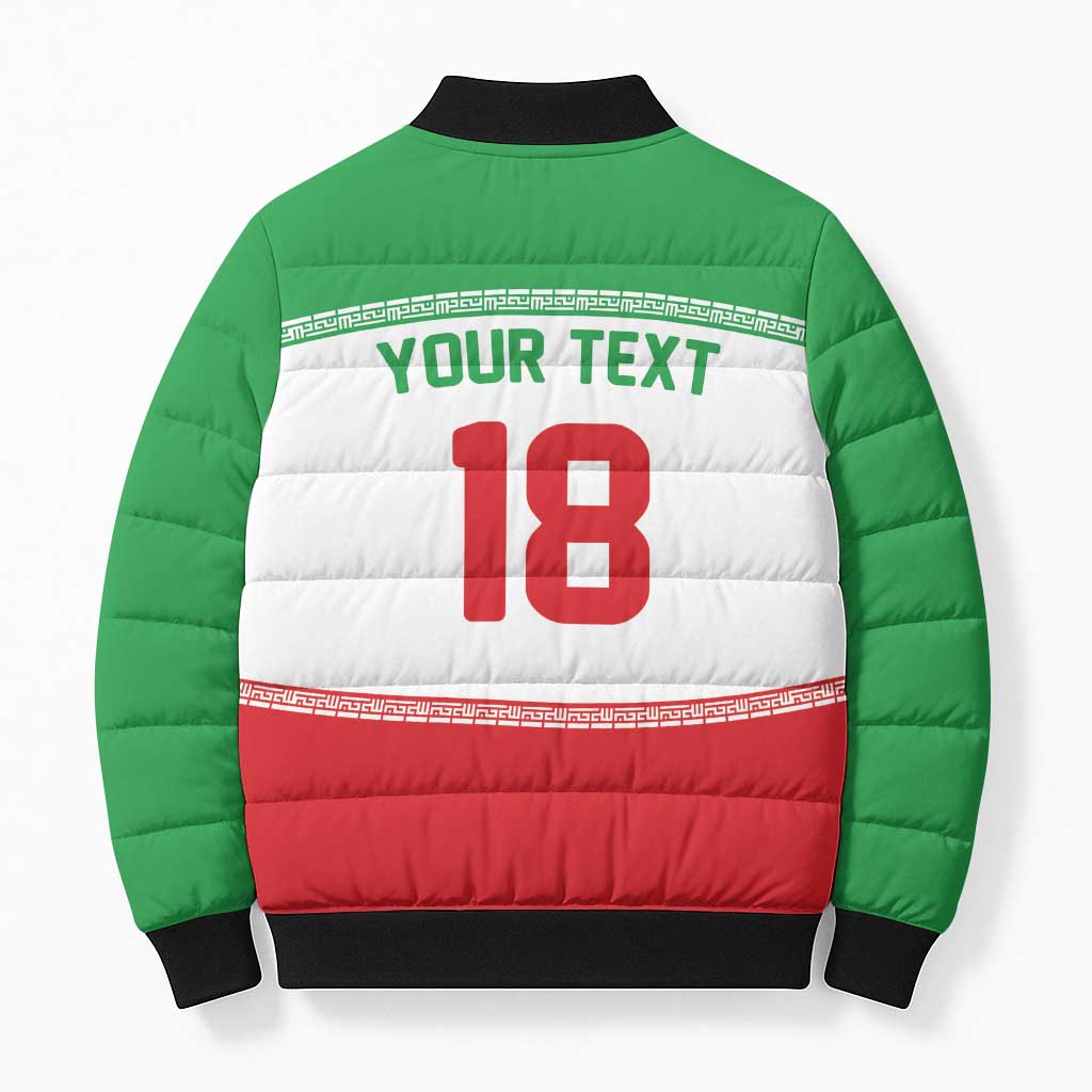 Iran Flag Custom Bomber Puffer Jacket Persian Pride National Colors