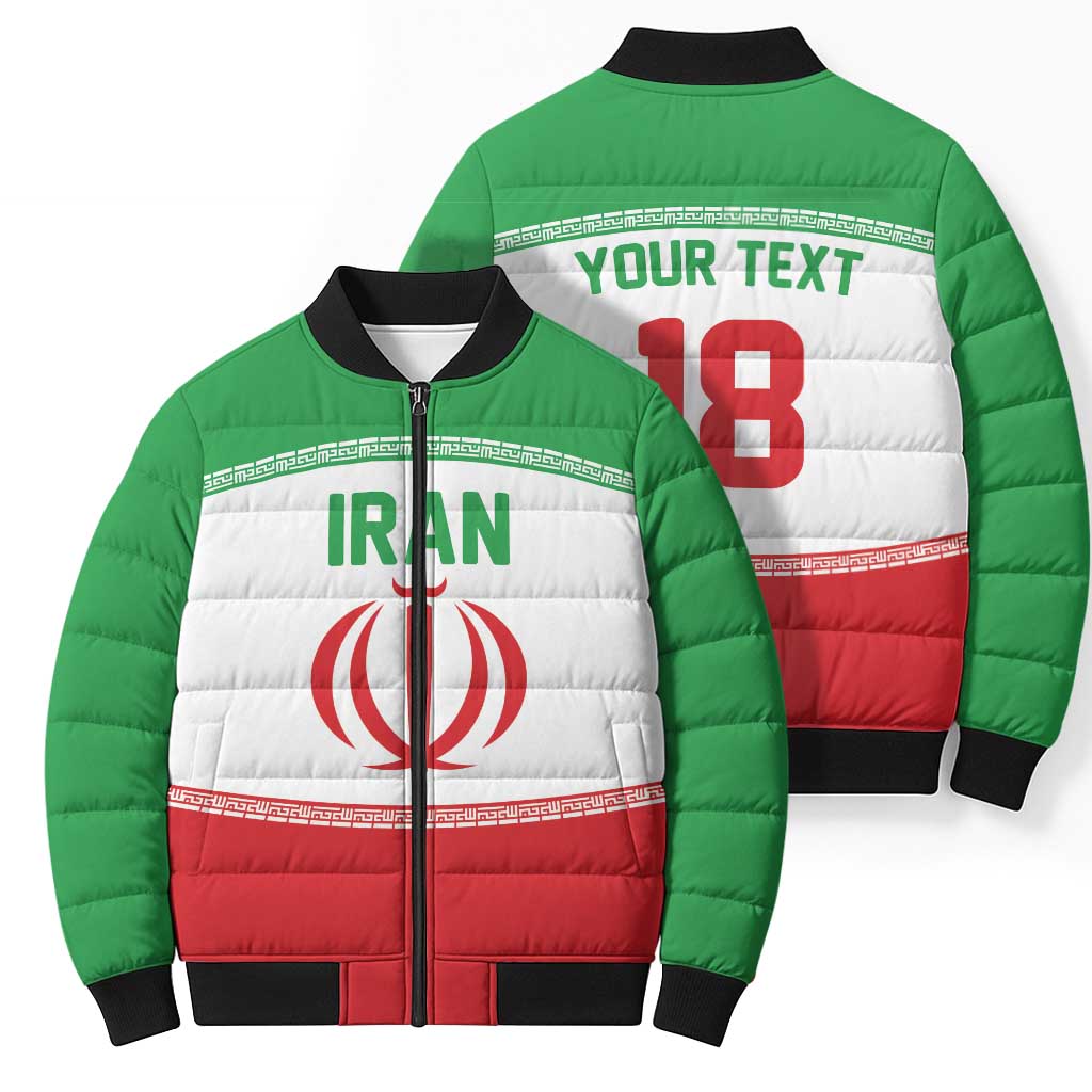 Iran Flag Custom Bomber Puffer Jacket Persian Pride National Colors