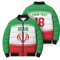 Iran Flag Custom Bomber Puffer Jacket Persian Pride National Colors