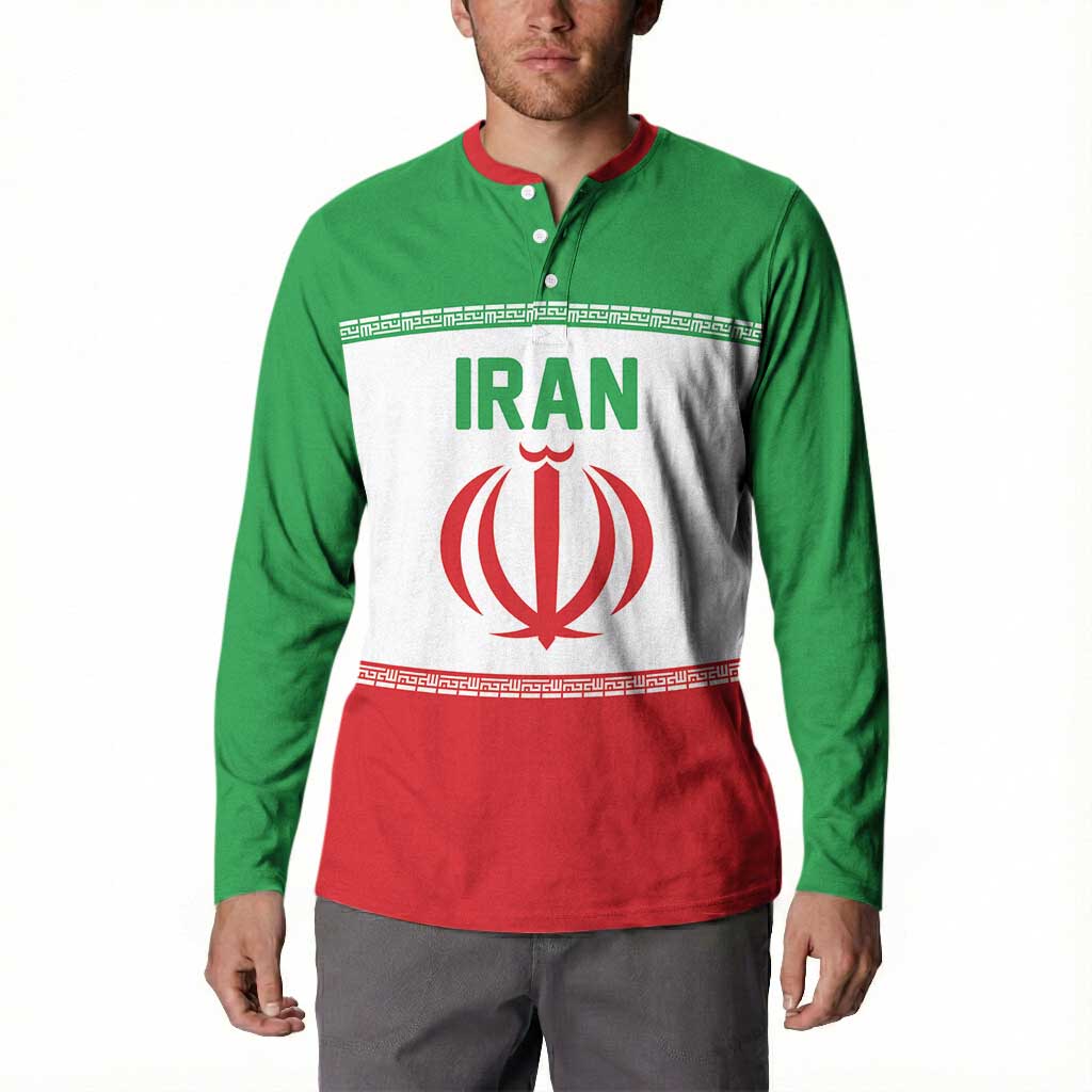 Iran Flag Custom Button Sweatshirt Persian Pride National Colors
