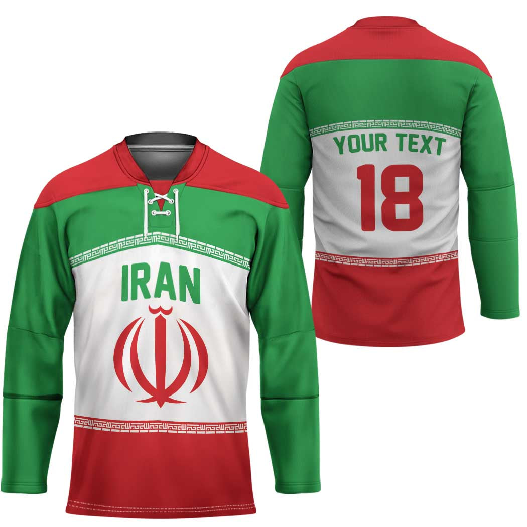 Iran Flag Custom Hockey Jersey Persian Pride National Colors