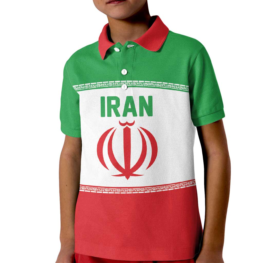 Iran Flag Custom Kid Polo Shirt Persian Pride National Colors