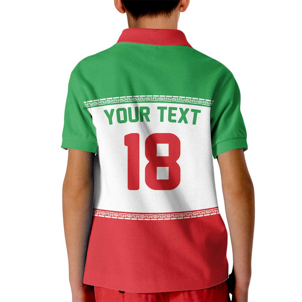 Iran Flag Custom Kid Polo Shirt Persian Pride National Colors