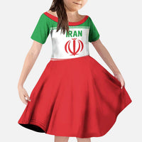 Iran Flag Custom Kid Short Sleeve Dress Persian Pride National Colors
