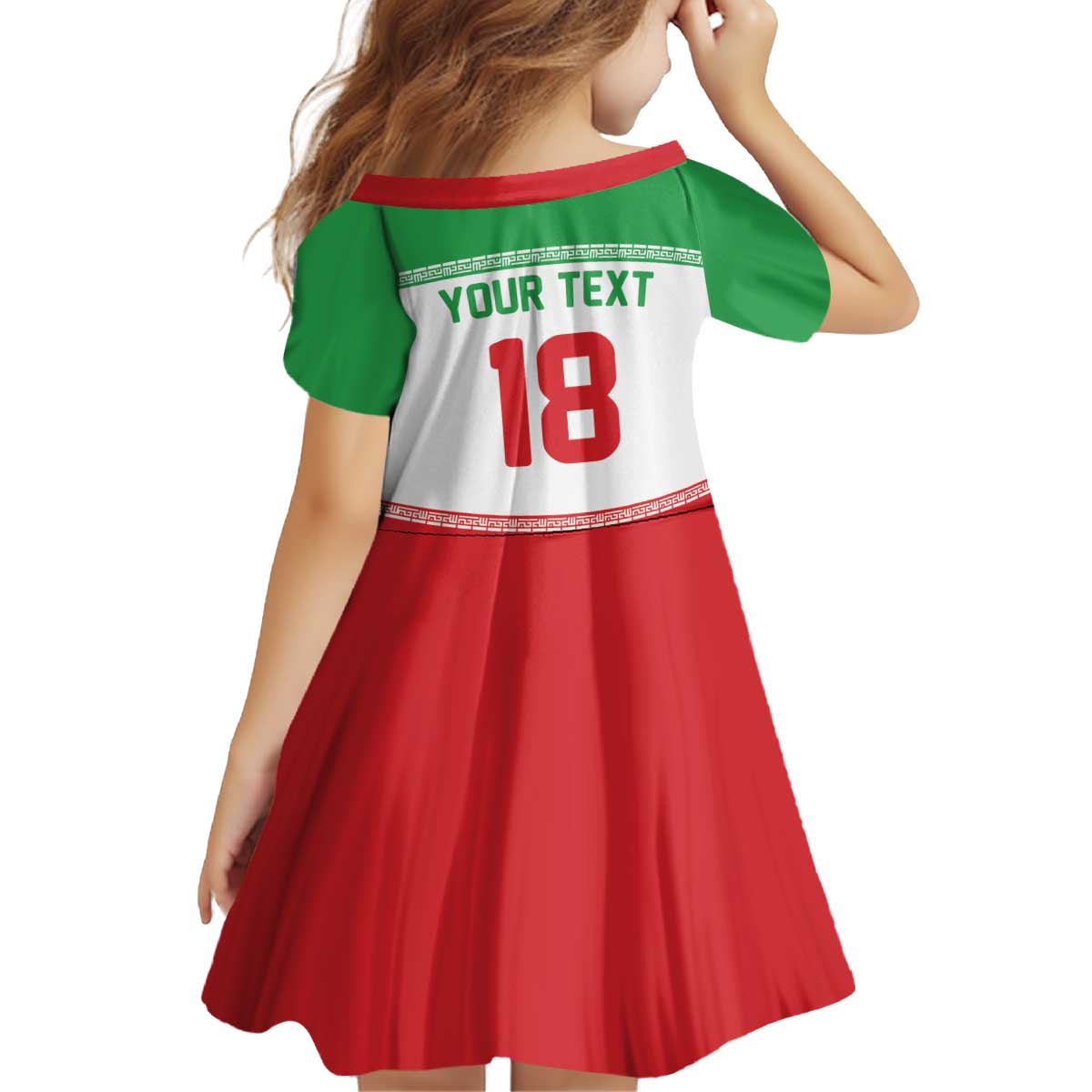 Iran Flag Custom Kid Short Sleeve Dress Persian Pride National Colors