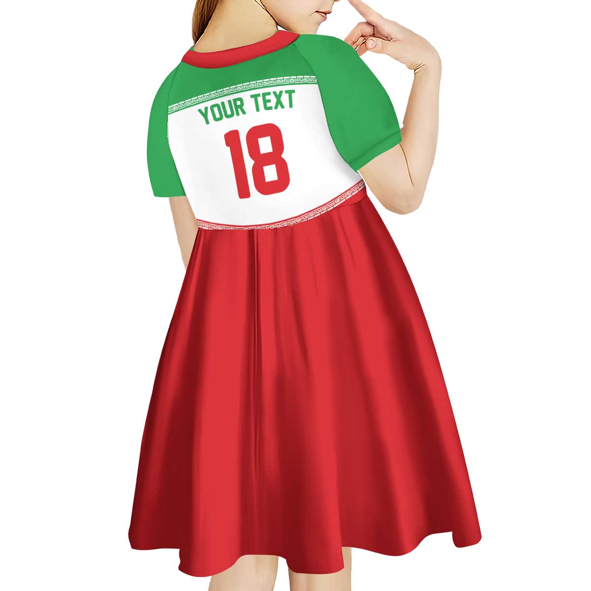 Iran Flag Custom Kid Short Sleeve Dress Persian Pride National Colors