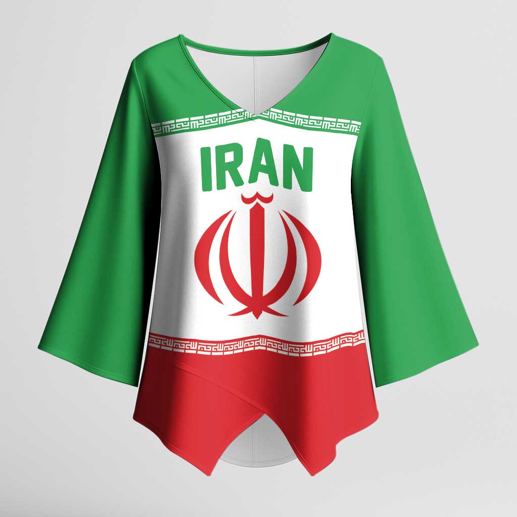 Iran Flag Custom Kimono Sleeve Blouse Persian Pride National Colors