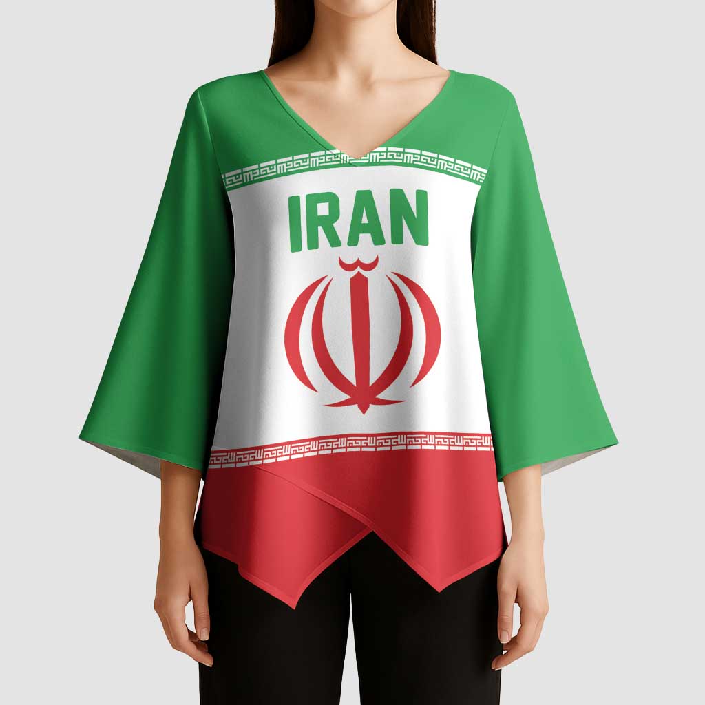 Iran Flag Custom Kimono Sleeve Blouse Persian Pride National Colors