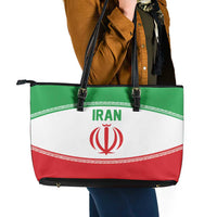 Iran Flag Leather Tote Bag Persian Pride National Colors